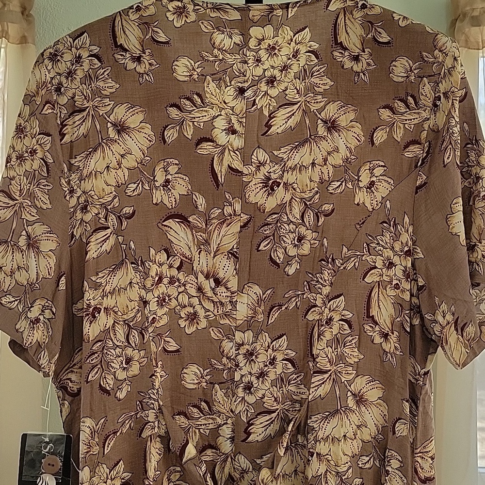 Vintage Sag Harbor Floral Midi Dress Y2K Button Front Rayon Size 16 NWT - Picture 8 of 14